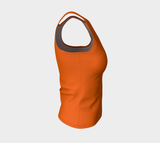 Orange Floral Fitted Tank Top - Objet D'Art