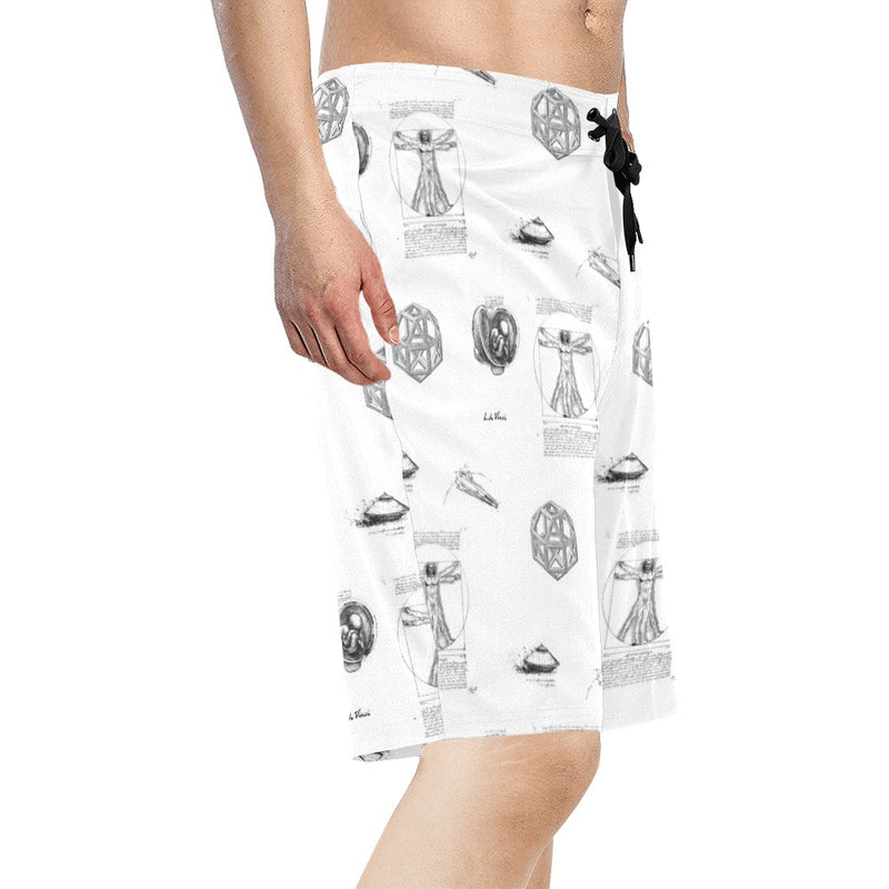 l da vince 5 Men's All Over Print Board Shorts (Model L16) - Objet D'Art