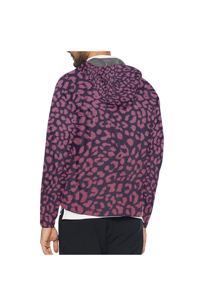 Berry Leopard Print All Over Print Windbreaker for Men - Objet D'Art Online Retail Store