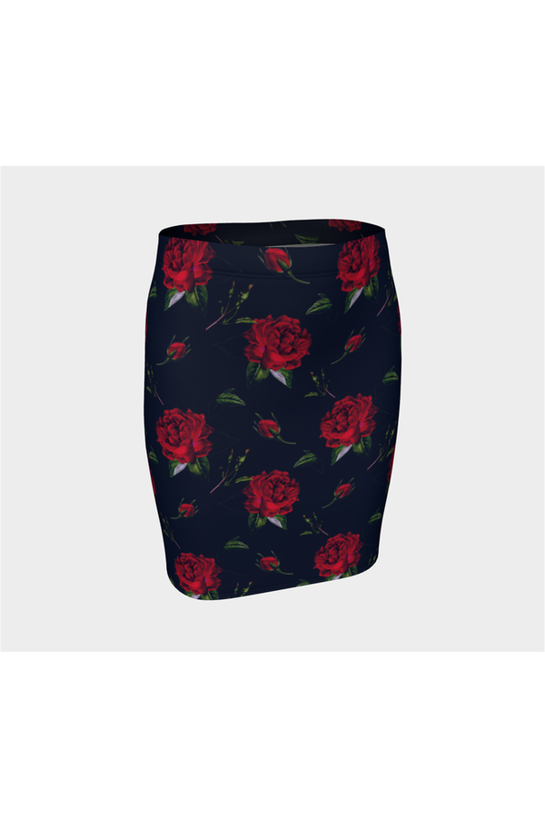 Rose-Print Fitted Skirt - Objet D'Art