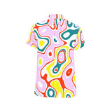 colored splat print 2 Men's Short Sleeve Shirt with Chest Pocket (Model T53) - Objet D'Art