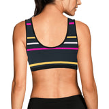 striped chained up 22 Women's All Over Print Sports Bra (Model T52) - Objet D'Art
