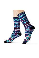 Aqua Aztec Sublimation Socks - Objet D'Art