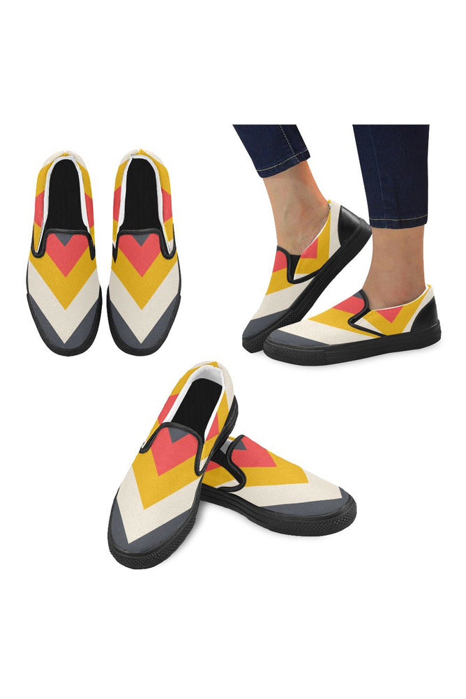 Chevron Men's Slip-on Canvas Shoes - Objet D'Art Online Retail Store