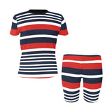 striped 2 d47 back Women's Short Yoga Set - Objet D'Art