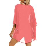 med salmon print 2 Women's Kimono Chiffon Cover Up (Model H51) - Objet D'Art