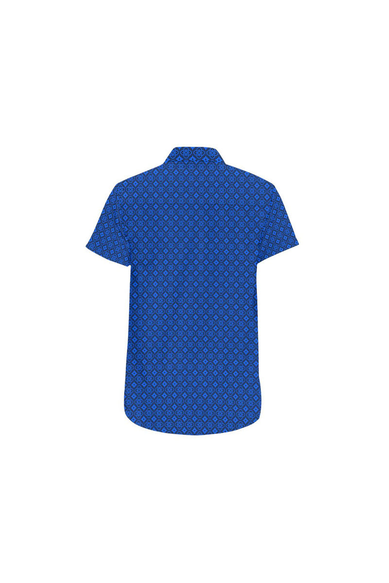 Blue Labyrinth Short Sleeve Shirt - Objet D'Art