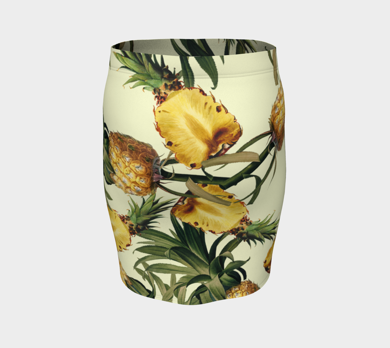 Pineapple Print Fitted Skirt - Objet D'Art