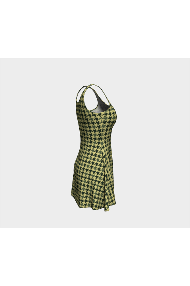 Camouflage Houndstooth Flare Dress - Objet D'Art Online Retail Store