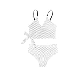 bw polka dot print copy Knot Side Bikini Swimsuit (Model S37) - Objet D'Art
