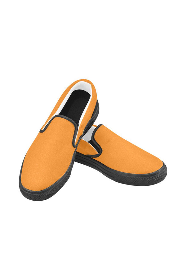 Turmeric Timbre Men's Slip-on Canvas Shoes (Model 019) - Objet D'Art