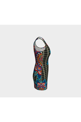 Colorful Floral Lattice Bodycon Dress - Objet D'Art