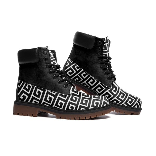 Greek Key Casual Leather Lightweight boots TB - Objet D'Art