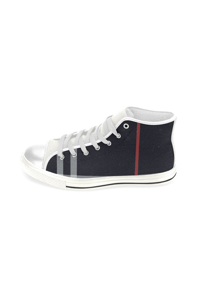 Bold Stripes Men’s Classic High Top Canvas Shoes (Model 017) - Objet D'Art