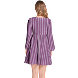 Lantern Sleeve Deep V-Neck Short Dress - Objet D'Art
