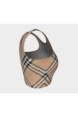 Tan Tartan Athletic Top - Objet D'Art