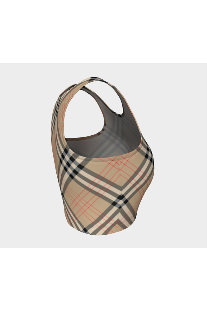 Tan Tartan Athletic Top - Objet D'Art