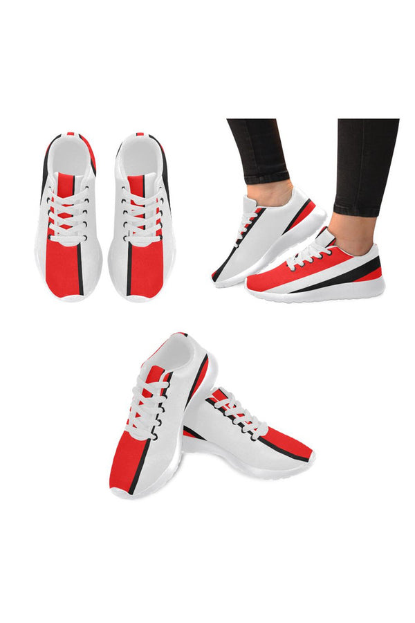 red black white stripe Women’s Running Shoes (Model 020) - Objet D'Art