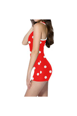 Red Polka Dot Classic One Piece Swimwear - Objet D'Art