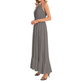 Ruffle Hem Halter Neck Maxi Dress - Objet D'Art