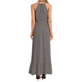 Ruffle Hem Halter Neck Maxi Dress - Objet D'Art