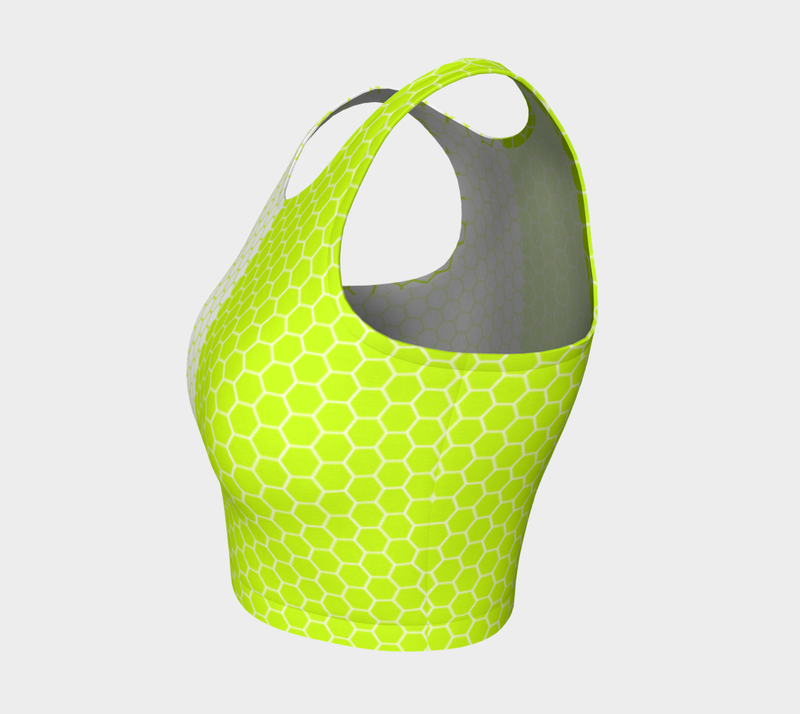 Neon Green Two Tone Athletic Crop Top - Objet D'Art