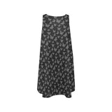 bttrfly bubbles print Sleeveless A-Line Pocket Dress (Model D57) - Objet D'Art