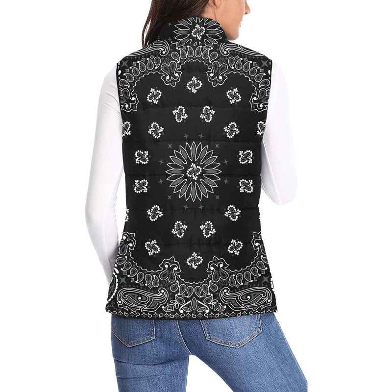 black bandana Women's Padded Vest Jacket - Objet D'Art