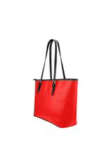 red bag Leather Tote Bag/Small (Model 1651) - Objet D'Art