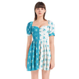 Puff Sleeve Sweetheart Neck Short Dress - Objet D'Art