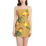 Sleeveless Square Neckline Spaghetti Strap Mini Dress - Objet D'Art