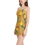 Sleeveless Square Neckline Spaghetti Strap Mini Dress - Objet D'Art