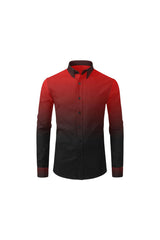 Fade Red to Black Men's All Over Print Casual Dress Shirt - Objet D'Art Online Retail Store