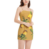 Sleeveless Square Neckline Spaghetti Strap Mini Dress - Objet D'Art