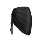 black solid print skirt Beach Sarong Wrap - Objet D'Art