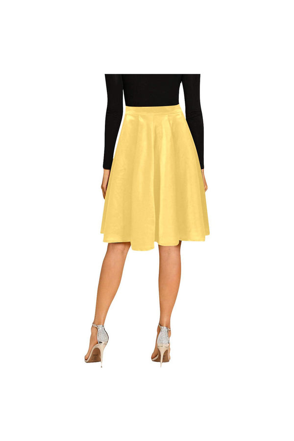 Light Mustard Melete Pleated Midi Skirt - Objet D'Art