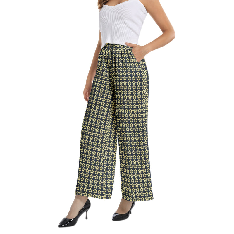 Gold Petal Elastic Waist Wide Leg Pant - Objet D'Art