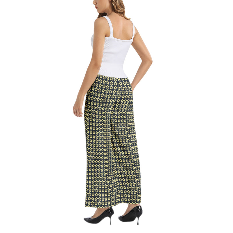 Gold Petal Elastic Waist Wide Leg Pant - Objet D'Art