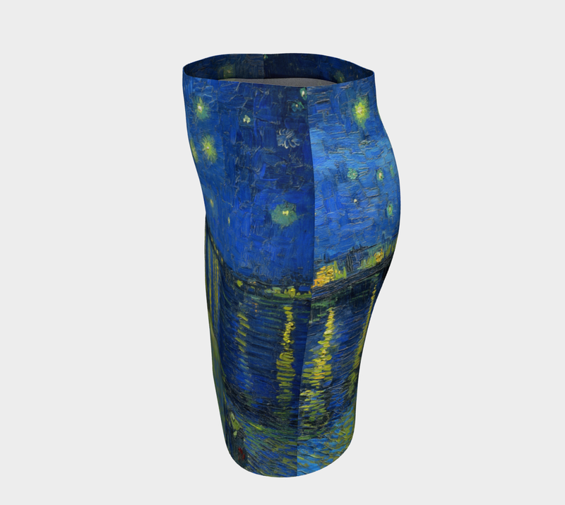 Starry Nights Over The Rhone Fitted Skirt - Objet D'Art