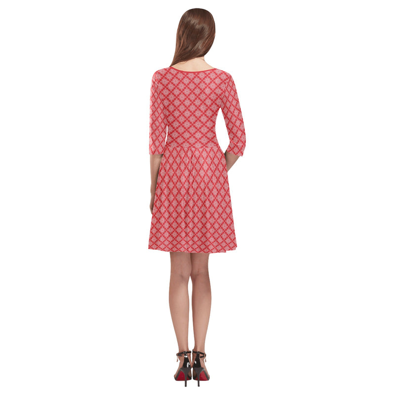 HEART PATTERN PRINT 2 Tethys Half-Sleeve Skater Dress(Model D20) - Objet D'Art