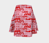 Love Print Flare Skirt - Objet D'Art
