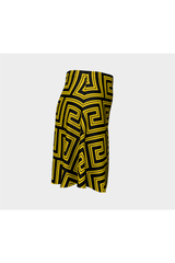 Gold Greek Key Flare Skirt - Objet D'Art Online Retail Store