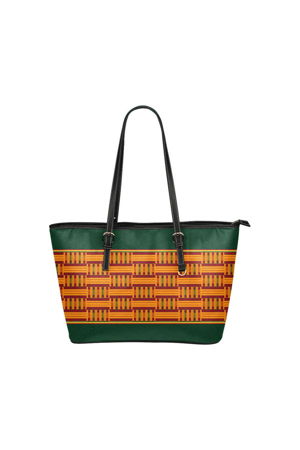 Rainbow Accented Kente Print Leather Tote Bag/Small - Objet D'Art