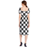 Piebald Pixels Split Thigh Midi Bodycon Dress - Objet D'Art