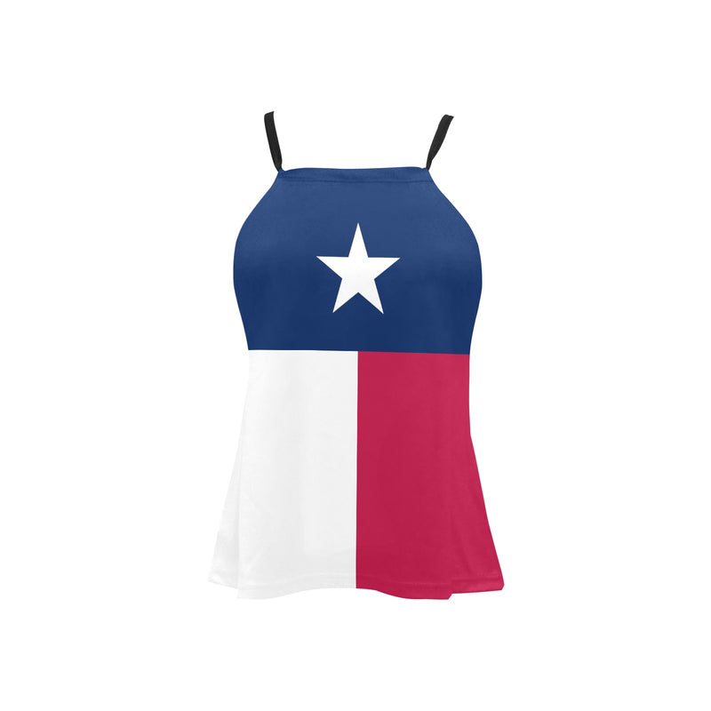 Texas Lone Star Loose Fit Halter Neck Top (Model T68) - Objet D'Art