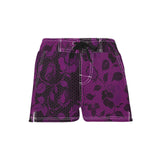 purple rose print Women's Casual Board Shorts (Model L54) - Objet D'Art