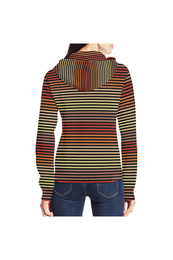 Spectral Lines All Over Print Full Zip Hoodie for Women (Model H14) - Objet D'Art