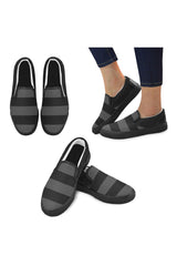 Black Stripes Men's Slip-on Canvas Shoes (Model 019) - Objet D'Art