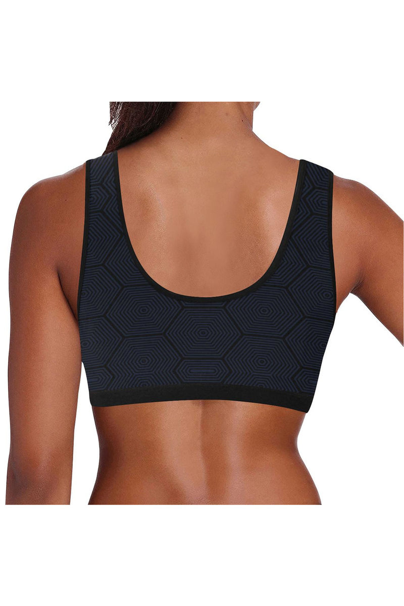 Blue Tessellation  Sports Bra - Objet D'Art