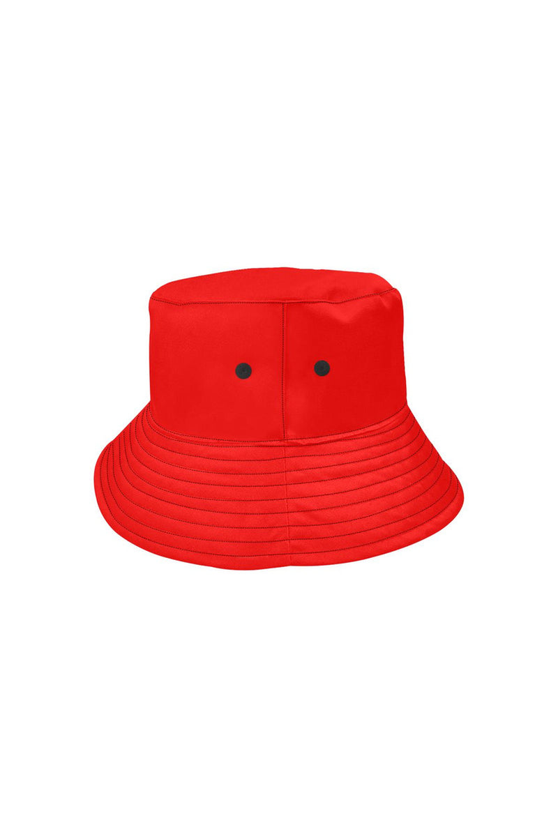 Red Solid All Over Print Bucket Hat - Objet D'Art